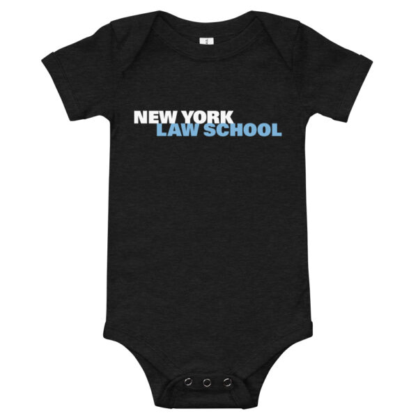 baby short sleeve one piece dark grey heather with NYLS logo