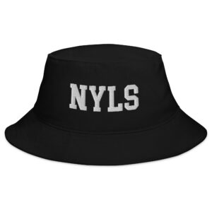 NYLS Bucket Hat Black Grey Font