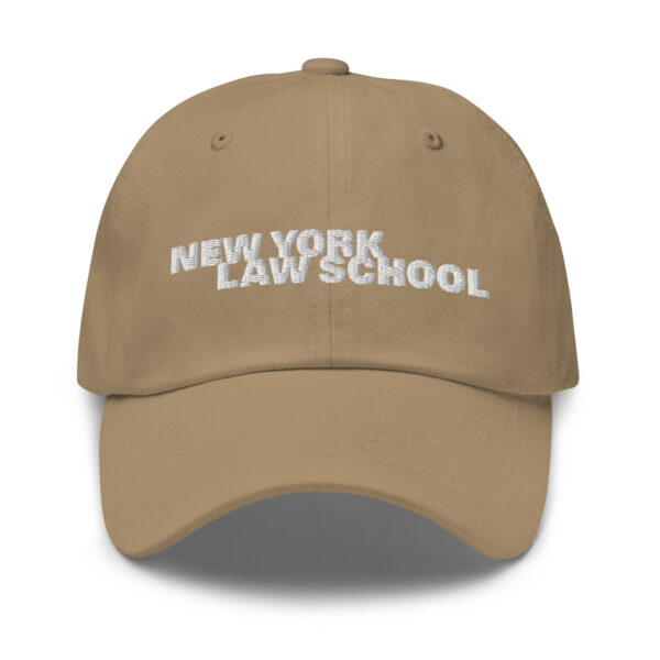 khaki classic dad hat with NYLS logo