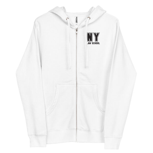 nyls unisex-fleece-zip-up-hoodie-white