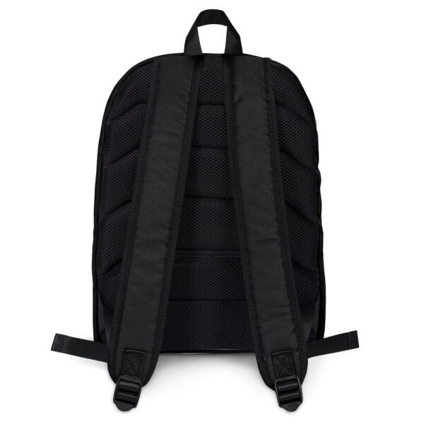 black backpack back view