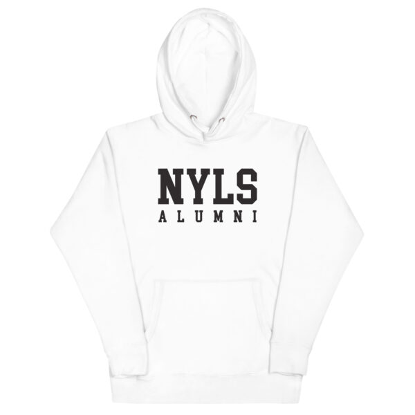 NYLS Alumni white hoodie