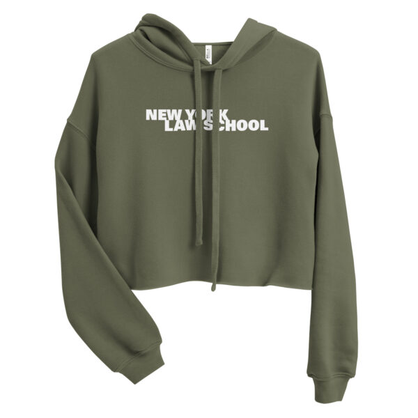 NYLS military green hoodie with white logo