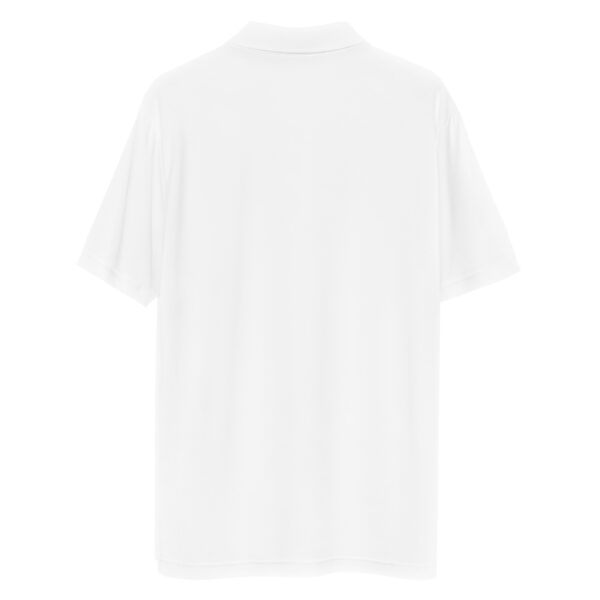 back of white polo shirt