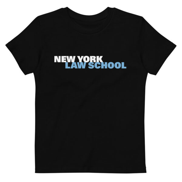 New York Law School logo on black tshirt