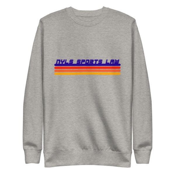 NYLS Sports Law on gray sweatshirt