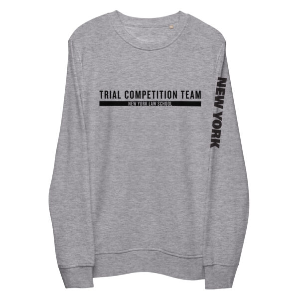 unisex-organic-sweatshirt-grey-melange-front-Trial Competition Team