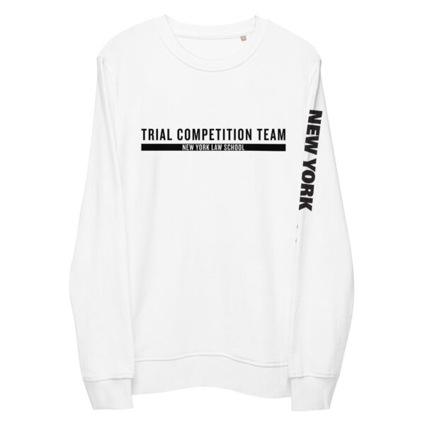 unisex-organic-sweatshirt-white-front-Trial Competition Team