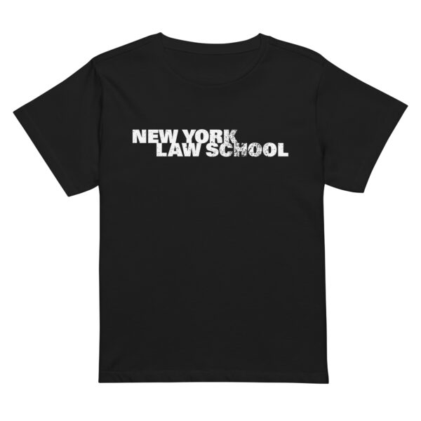 New York Law School womens-high-waisted-tee-black-front