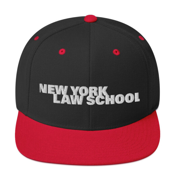 New York Law School classic-snapback-black-red-front