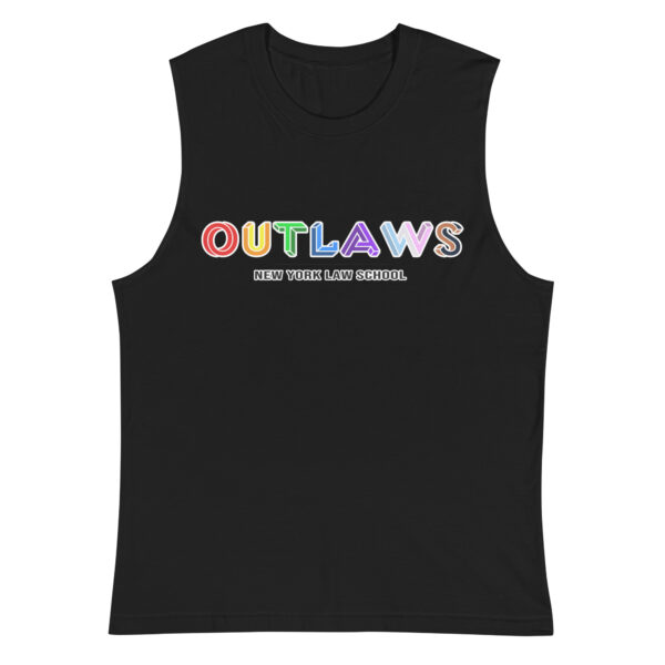 New York Law School Outlaws unisex-muscle-shirt-black-front