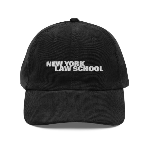 New York Law School vintage-corduroy-cap-black-front