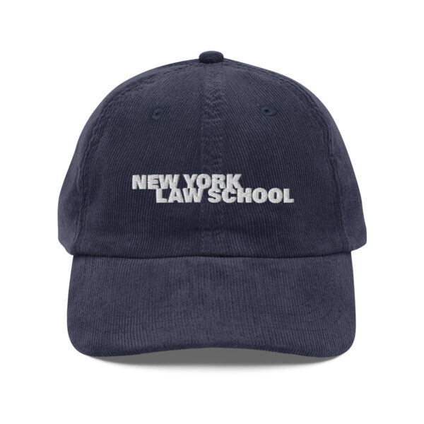 New York Law School vintage-corduroy-cap-navy-front