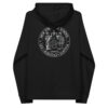 New York law School Dispute Resolution unisex-eco-raglan-hoodie-black-back