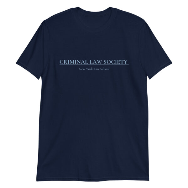 Criminal Law Society unisex-basic-softstyle-t-shirt-navy-front