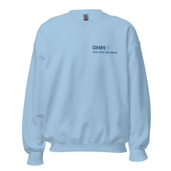 OHM unisex-crew-neck-sweatshirt-light-blue-front