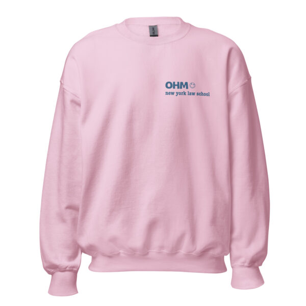 OHM unisex-crew-neck-sweatshirt-light-pink-front
