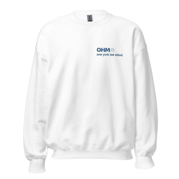 OHM unisex-crew-neck-sweatshirt-white-front