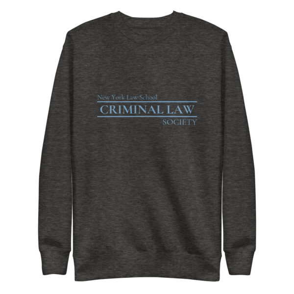 Criminal law Society unisex-premium-sweatshirt-charcoal-heather-front