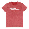 NYLS unisex-denim-t-shirt-garnet-red-front