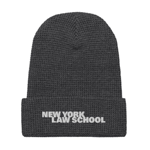NYLS waffle-beanie-heather-charcoal-front