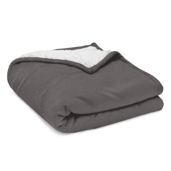 New York Law School embroidered-premium-sherpa-blanket-heather-grey-front