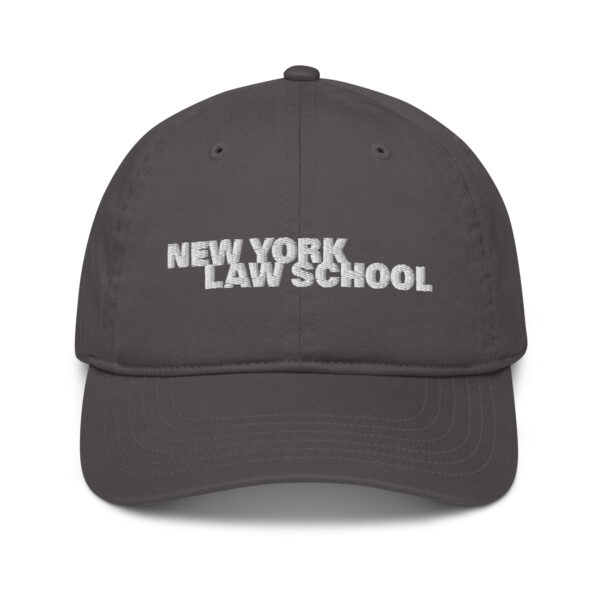 New York Law School organic-baseball-cap-charcoal-front