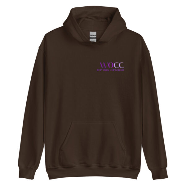 New York Law School WOCC unisex-heavy-blend-hoodie-dark-chocolate-front