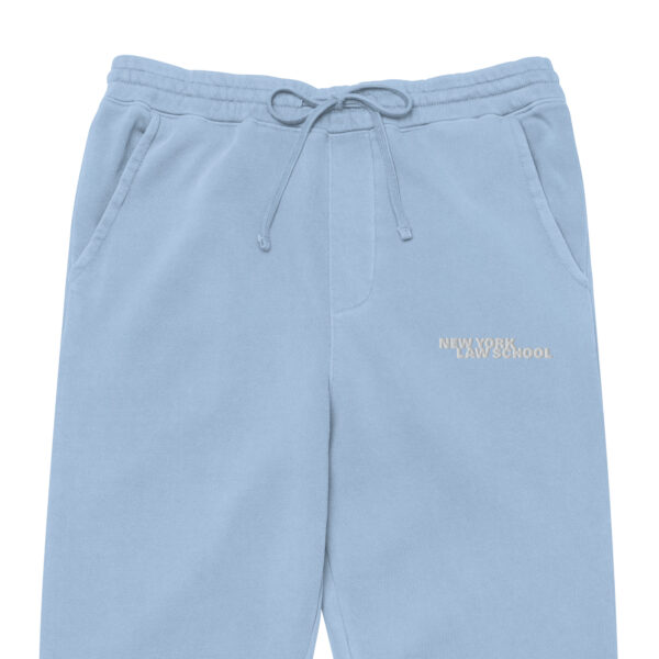 New York Law School unisex-pigment-dyed-sweatpants-pigment-light-blue-zoomed in