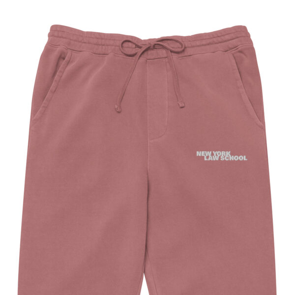 New York Law School unisex-pigment-dyed-sweatpants-pigment-maroon-zoomed in