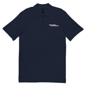 New York Law School unisex-pique-polo-shirt-navy-front