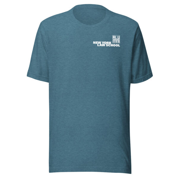 New York Law School unisex-staple-t-shirt-heather deep teal - front