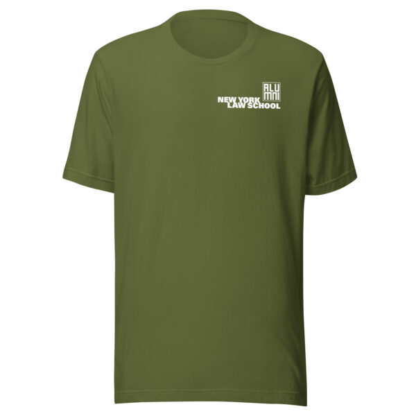 New York Law School unisex-staple-t-shirt-olive-front