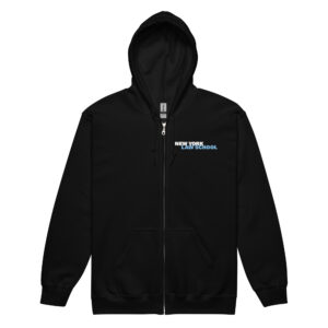 New York Law School unisex-heavy-blend-zip-hoodie-black-front